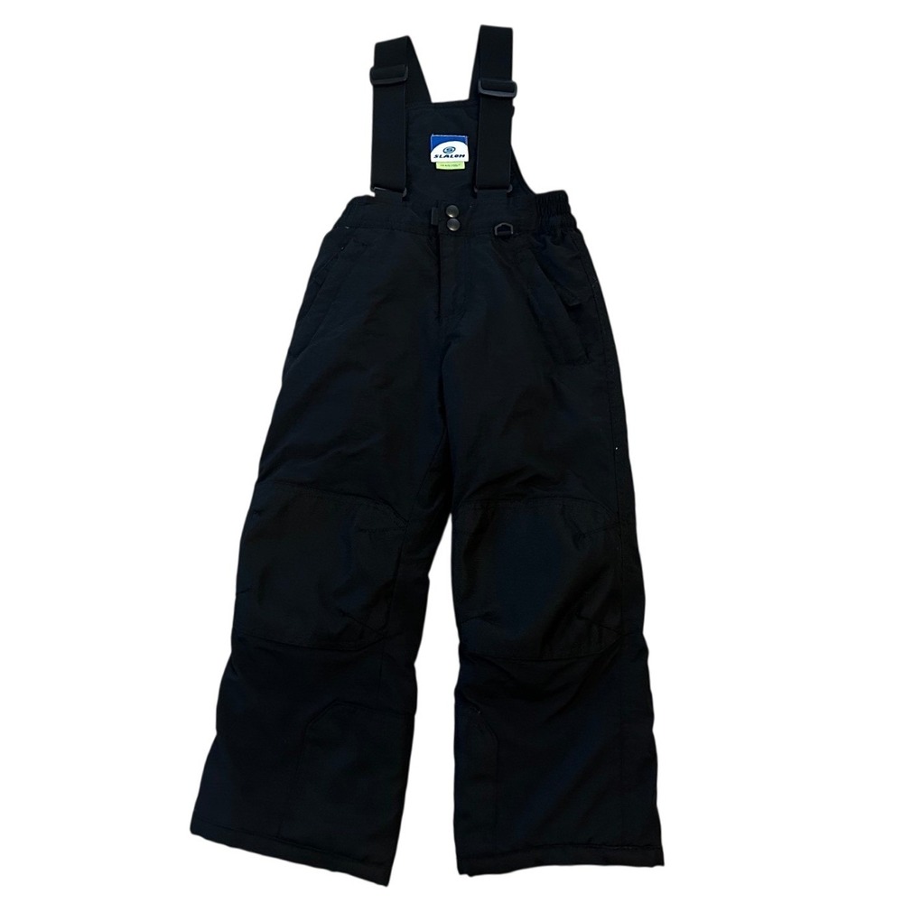 Slalom Black Insulated Snow Bibs Youth XS 4/5
